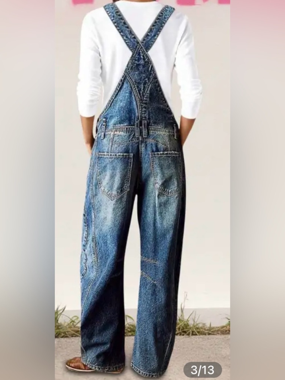 Flamingals Wash Patch Pocket Barrel Overalls Size 2XL (14-16) NWT - Picture 2 of 15